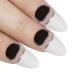 Bling Art Almond False Nails Fake Stiletto Gel Glitter Glossy Acrylic Long 24 Tips Glue (Black White Glossy)
