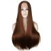 BGHJUE N Wig Brown Long Straight Synthetic Wig Body Wave Heat Resistant Hair Glueless Full Wigs For Women Average Cap Size