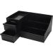 Black Large Makeup Organizer with 2 Storage Drawers for Dresser Vanity - Cosmetic Display and Bathroom Countertop Organizer for Skincare, Nail Polish, Lipstick, Jewelry - Ideal for Bedroom and Bathroom - Buy Online on GoSupps.com