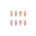 Justotry 24 Pieces Coffin Nails - Pink French Press On Ballerina Artificial Nails with Flower Designs for Women - Buy Online on GoSupps.com