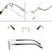Multifocus Rimless Reading Glasses for Men | Blue Light Blocking Photochromic & UV Protection - Gold Size 2.5x - Buy Online on GoSupps.com
