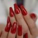Ruby-Red Press On Ballet False Nails - Long Coffin Ballerina Style | 24pcs/set - Buy Online on GoSupps.com