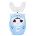 Children U-shaped electric toothbrush ultrasound automatic massage toothbrush cartoon modeling for tooth whitening oral care IPX7 waterproof (blue)