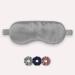 SEEVO Satin Sleep Eye-Mask with Elastic Strap  Eye Cover  Eye Shade  Soft  Light & Comfortable with 3 Scrunchies (Grey)