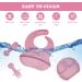 Vicloon Silicone Baby Feeding Set | 4Pcs Weaning Set | Suction Plate, Bib, Spoon & Fork | BPA Free | Toddlers & Kids Divided Plate | Gift - Pink - Buy Online on GoSupps.com