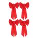Ciieeo 4 pieces red large loop Christmas tree top bow loop for Christmas tree and large loop for home garden to hang up Christmas decoration