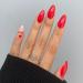 24Pcs/Set Press On Nails Long Red Love Sweet Nail Patch False Nails Acrylic Fake Nails Full Cover Nails Tips Artificial Finger Manicure Press on nails for Women and Girls