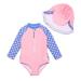 BONVERANO Baby Girls Swimsuit Toddler Bathing Suit Long-Sleeve Zipper One Piece Swimwear with UPF 50+ Sun Protection 18-24 Months Blue Sleeve