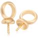 Beebeecraft 50Pcs/Box Eye Pin Bail Peg Pendants 18K Gold Plated Screw Eye Pinch Bails for Half Drilled Beads Jewelry Making Findings, Pin: 0.5mm