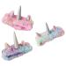 Milist unicorn washing strap beautiful spa skin care hair band soft coral fleece face-headband head wrap beautiful ear make-up washing face shower bathing band 3 pieces