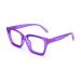 Amorays reading glasses Oversize Square Frame Vintage with anti-light blue lentils zipper spring glasses presbypia readers for women men 6561new +1.50 violet