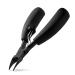 BEZOX Precision Toenail Clippers for Thick or Ingrown Toenails- Podiatrist- Professional Large Nail Clipper Grooming Tool - W/Metal Box/Spare Spring All Black