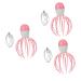 Fomiyes 3st massage device Head scratchy shampoo massage brush portable massage lounger blood circulation promoting sewing thread pink head guasha-scalp octopus tools ABS rosa