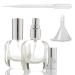 2 Pieces 10ml Clear Glass Refillable Perfume Atomizer Bottles Portable Perfume Spray Bottles Glass Bottle Empty Scent Pump Case for Travel Come with One Mini Plastic Funnels and 3ml Dropper