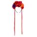 Floral Fall Day of the Dead Flower Crown Headband Rose Mexican Headpiece (Red Purple) - Buy Online on GoSupps.com