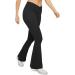 HEGALY Women's Flare Yoga Pants | High Waisted Crossover Leggings | Buttery Soft Bootcut Fitness Pants in Medium Black - Buy Online on GoSupps.com