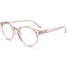 Koosufa Round Anti-Blue Light Reading Glasses for Men & Women | Spring Hinge | Various Strengths | Stylish Transparent Pink - Buy Online on GoSupps.com
