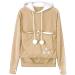 Angel zyj women sweater hoodies with cats dog bag pocket dog bag cat sweatshirt sweater hoodie hood hooded cat sweater bags long autumn winter big sizes khaki l