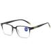 High-Resolution Anti-Blue Light Resin Reading Glasses for Men & Women - Retro Square Frame Silver Eded Black Size 3.50 - Buy Online on GoSupps.com