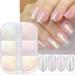 Chrome Nail Powder 6 Colors Mirror Laser Aurora Nail Powder  Chameleon Powder Chrome Iridescent Pigment Pearly Highlight Nail Glitter with 2 Eyeshadow Sticks -Cat Eyes