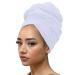 Kachanaa Ultra Soft Stretch Jersey Turban Head Wraps Long Solid Color African Shawl Hair Scarfs Lightweight Breathable Head bands Ties for Black Women(White) Scarf-White