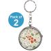Pack of 2 Portable Pill Organizer - Strawberry Fruits Blossoms Metal Medicine Box | 3 Compartment Vitamin Meds Case with Keychain - International Shipping - Buy Online on GoSupps.com