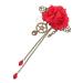 Steampunk Hair Clip Vintage Gothic Flower Hairpins Gothic Hair Clip Punk Hair Barrettes Cosplay Costume Hair Accessories for Women red