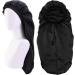 Ladaypoa 2-Piece Long Satin Hair Hood for Women | Silky Sleeping Cap for Long Curly Hair Protection | Extra Big Size Black & Rose Red - Buy Online on GoSupps.com
