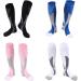 2 Pair Compression Socks 20-30mmHg Knee High Support Stockings for Men & Women - White, L-XL - Buy Online on GoSupps.com