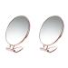 minkissy 2pcs Dormitory X Portable Handle Desktop Women Magnifier Vanity Round Makeup Gold Double Handheld Countertop Rose Bedroom Oval Standing Cosmetic Side Folding Simple Home Sided As Shownx2pcs 29x12.5cmx2pcs