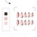 24PCS French False Nails Set - Full Cover Acrylic Fake Nails with Glue - Pink Brown Press on Nails for Women Girls - Buy Online on GoSupps.com