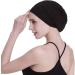 Satin Silk Lined Sleep Cap - 19MM Mulberry Silk & Bamboo Viscose - Black - Buy Online on GoSupps.com
