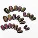 Dark Purple Cat Eye Round Press On Nails - 24pcs Medium Length Glue On False Nails for Women - Color Changing Glossy Acrylic Fake Nails - Buy Online on GoSupps.com