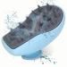 Habib group scalp massage brush shampoo brush - comb with soft silicone bristles head massage brush for hair care - hair brush to promote hair growth reduction of dandruff (blue)