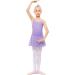 LIONJIE Little Girls Camisole Ballet Dance Dress | Skirted Leotard for Kids 3-12Y | Hollow Back Dancewear - Purple - Buy Online on GoSupps.com