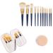 12 pieces makeup brushes set contain blush concealer eyeshadow foundation eyeliner powder brush have make up bags