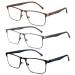 Reading Glasses for Men - Spring Hinge - Comfortable metal reading glasses Blue Light Blocking Computer UV-Eye Strain-Glare Glasses for Reading- 3 Pairs 3pcs Mix Color 1.25 x