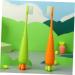 Buy Gleavi 4-Pack Carrot Manual Toothbrushes - Soft Contoured Bristles for Toddlers - Eco-Friendly PP Hand Toothbrushes for Home Use - Buy Online on GoSupps.com