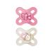 MAM Start latex pacifier in the 2 Set Baby Schnuller especially for newborns pacifiers from sustainable & organic-renewable materials with pacifier box 0-2 months squirrel / bird Eichhorn / owl 0-2 / latex / day