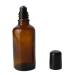 3Pcs brown glass roll -on bottles with stainless steel roller balls and black cap -stial oil perfume lip cosmetics gloss balms phiole container (50ml)