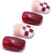 Brishow Christmas Snow Elk Press on Nails - 24pcs Red Short Square Fake Nails for Women and Girls - Buy Online on GoSupps.com