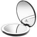 MIRRORVANA Unique Travel Lighted Compact Mirror for Eyebrow and Make Up  7X Magnified  5 Wide - Friendship Gift Idea from Best Friend Black - Perfectly Imperfect