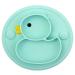 Silicone Baby Plate with Suction | Divided Duck Dishes for Kids | BPA-Free & Microwave Safe | Green - Buy Online on GoSupps.com