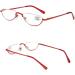 Stylish Half-Moon Reading Glasses for Men & Women | Anti Eyestrain Metal Frame Eyeglasses - Red 2.5x - Buy Online on GoSupps.com