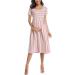 Love2Mi Maternity Dress XL Dark Pink White Stripe - Short-Sleeve A-Line Midi Pregnant Dress - Buy Online on GoSupps.com