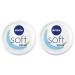 Nivea soft refreshing moisturizer (100 ml) light cream with vitamin E and 100% natural jojoba oil quick retracting skin cream for noticeably relaxed skin (pack with 2) Clear 100 ml (2 pack)