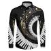 Coloranimal Rainbow Hawaiian Shirts for Men Long Sleeve Casual T-Shirts Button Down Tee Tops XS-4XL Music Notes Print Large