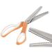 JISTL Pinking Shears for Fabric  Stainless Steel Handled Professional Dressmaking Sewing Scissors Zig Zag Fabric Craft Scissors 9.3 inch Scalloped (Orange)