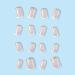 French Tip Press on Nails - Short Square Press On Nails with Nail Tips Golden glitter powder Design Glossy white press on nails Acrylic False Nails Cute Artificial Nails - Buy Online on GoSupps.com