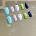 Temperament Enhancement Nail Patch Cute Short Candy Macron Scrub Cute Little Eyes Daily Short Hand-Worn Nail (10-Piece Pack) (Size : L) Large